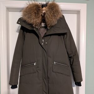 Soia & Kyo Olive Parka with Fur Trim